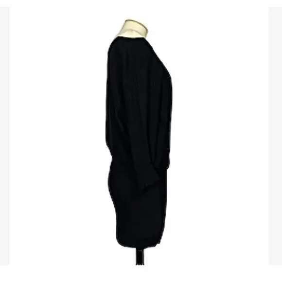 Alexander McQueen Asymmetric Black Wool Sweater Dress Small